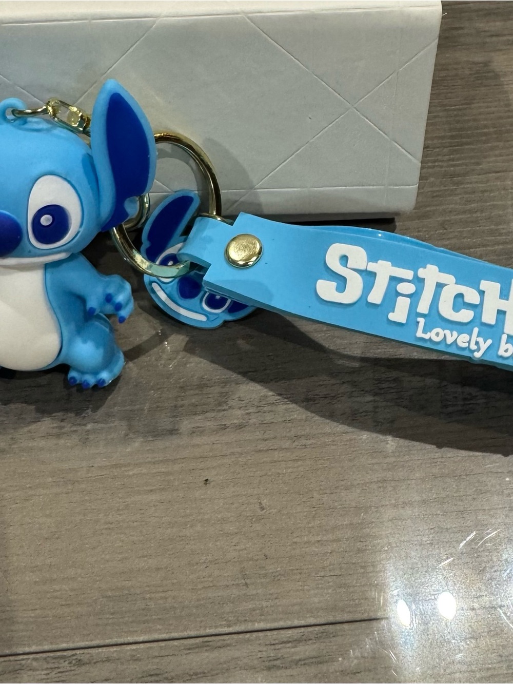 Stitch Blue Keychain with Silicone Strap